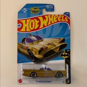 Hot Wheels Gold Batmobile Toy Car NIB